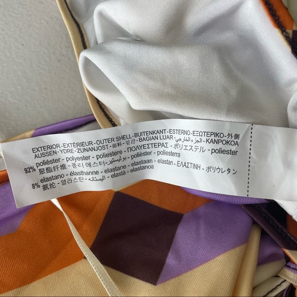 ZARA NWT MULTI COLOR GEOMETRIC PRINT BODYSUIT ORANGE PURPLE SMALL ONE PIECE - Picture 11 of 13